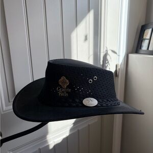 Aussie Chiller Black Perforated Hat with Braided Band